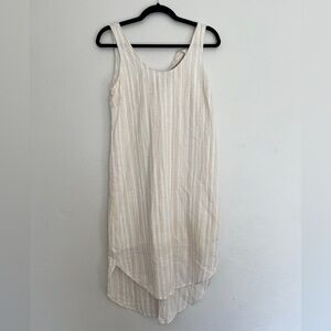 Cloth & Stone Anthropologie Cotton Bow Tie Dress Cream and White